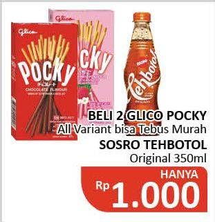 Promo Harga GLICO POCKY Stick/SOSRO Teh Botol  - Alfamidi