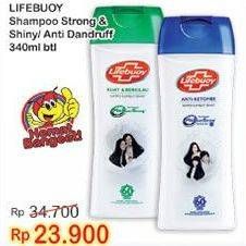 Promo Harga LIFEBUOY Shampoo Anti Dandruff, Strong Shiny 340 ml - Indomaret