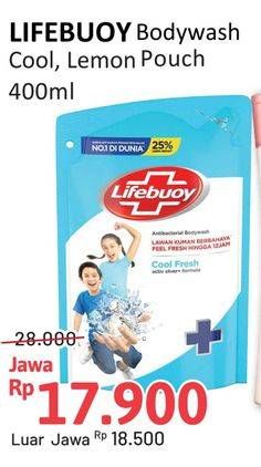Promo Harga Lifebuoy Body Wash Cool Fresh, Lemon Fresh 400 ml - Alfamidi
