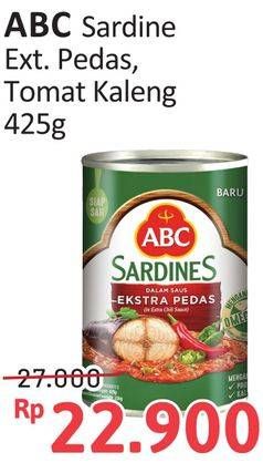 Promo Harga ABC Sardines Saus Ekstra Pedas, Saus Tomat 425 gr - Alfamidi