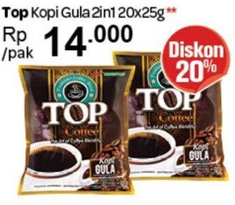 Promo Harga Top Coffee Kopi per 20 sachet 25 gr - Carrefour