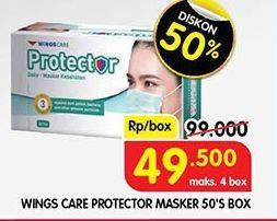 Promo Harga Wings Care Protector Daily Masker Kesehatan 50 pcs - Superindo