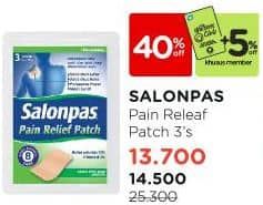 Promo Harga Salonpas Pain Relief Patch 3 pcs - Watsons