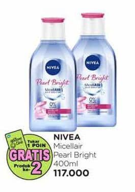 Promo Harga Nivea MicellAir Skin Breathe Micellar Water Pearl Bright 400 ml - Watsons