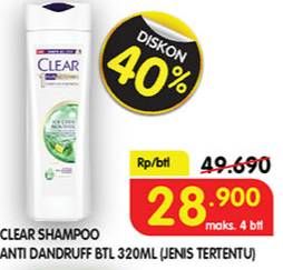 Promo Harga CLEAR Shampoo 320 ml - Superindo