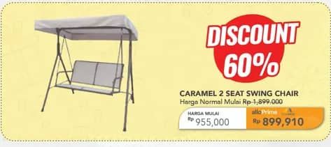 Promo Harga Transliving Caramel 2 Seat Swing Chair  - Carrefour