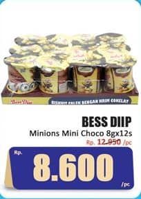 Promo Harga Bess Diip Minions Chocolate Snack Mini Coklat per 12 pcs 8 gr - Hari Hari