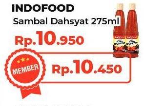 Promo Harga INDOFOOD Sambal Pedas Dahsyat 275 ml - Yogya