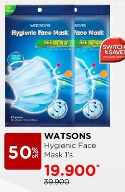 Promo Harga WATSONS Hygienic Face Mask 10 pcs - Watsons