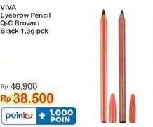 Promo Harga Viva Eyebrow Pencil Brown, Black  - Indomaret