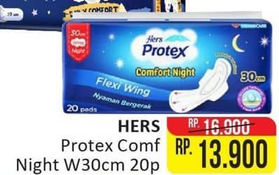 Promo Harga Hers Protex Comfort Night Wing 30cm 20 pcs - Alfamart