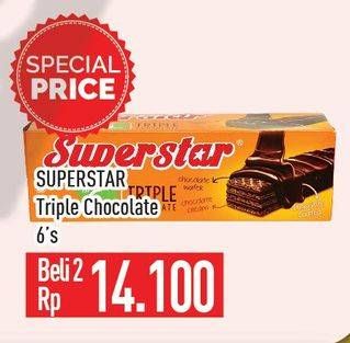 Promo Harga ROMA Superstar Wafer Coklat per 2 box 6 pcs - Hypermart