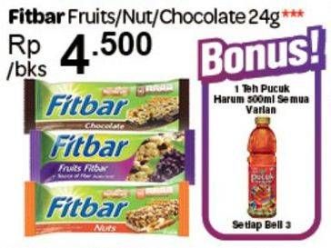Promo Harga FITBAR Makanan Ringan Sehat Fruit, Nuts, Choco 24 gr - Carrefour