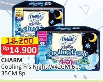 Promo Harga Charm Extra Comfort Cooling Fresh Wing 42cm, Wing 35cm 6 pcs - Alfamart