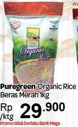 Promo Harga Pure Green Organic Rice Beras Merah 1 kg - Carrefour