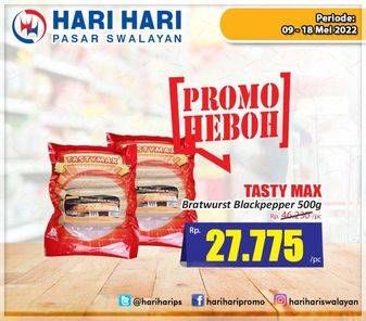 Promo Harga Tastymax Bratwurst Blackpapper 500 gr - Hari Hari