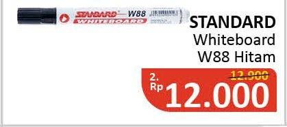Promo Harga STANDARD Whiteboard Marker W88 Black  - Alfamidi