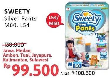 Promo Harga Sweety Silver Pants M60, L54 54 pcs - Alfamidi