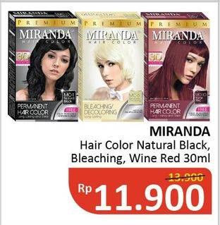 Promo Harga MIRANDA Hair Color Natural Black, Bleaching, Wine Red 30 ml - Alfamidi