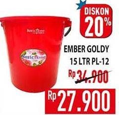Promo Harga Ember Goldy PL 12 15 ltr - Hypermart