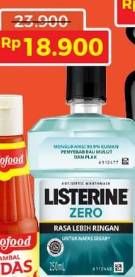 Promo Harga Listerine Mouthwash Antiseptic Zero, Fresh Burst 250 ml - Alfamart
