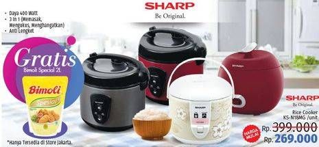 Promo Harga SHARP KS-N18MG | Rice Cooker 1.8ltr  - LotteMart