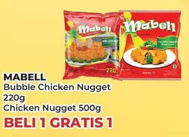 Promo Harga Mabell Nugget Bubble, Ayam 220 gr - Yogya