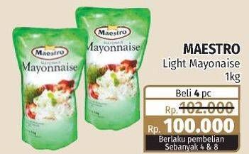 Promo Harga MAESTRO Mayonnaise Light 1000 gr - Lotte Grosir