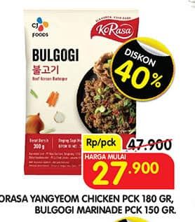 Promo Harga Korasa Chicken Yangnyeom, Bulgogi 150 gr - Superindo