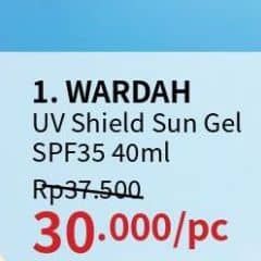 Promo Harga Wardah UV Shield Essential Sunscreen Gel SPF 35 PA+++ 40 ml - Guardian