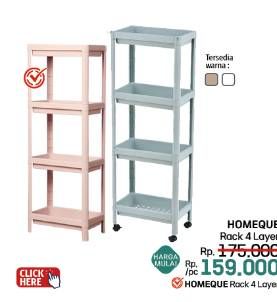 Promo Harga Homeque Rack 4 Layer  - LotteMart