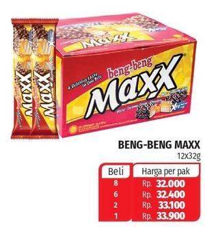 Promo Harga BENG-BENG Wafer Chocolate Maxx per 12 pcs 32 gr - Lotte Grosir