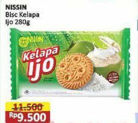 Promo Harga Nissin Coconut Biscuits Kelapa Ijo 280 gr - Alfamart