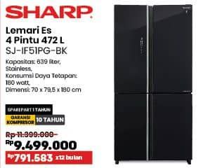 Promo Harga Sharp SJ-IF51PG-BK | Kulkas 427 L  - COURTS