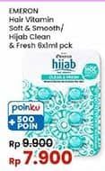 Promo Harga Emeron Hair Vitamin Soft Smooth, Hijab Clean Fresh 6 pcs - Indomaret