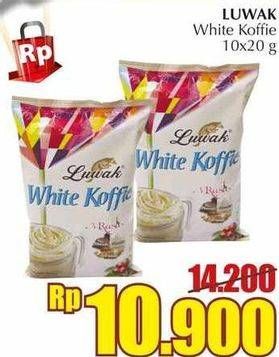 Promo Harga Luwak White Koffie per 10 sachet 20 gr - Giant
