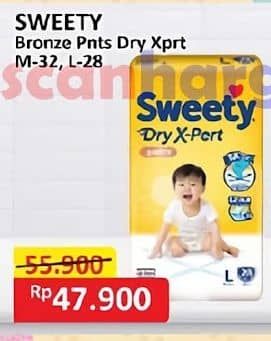 Promo Harga Sweety Bronze Pants Dry X-Pert M32, L28 28 pcs - Alfamart