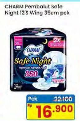 Promo Harga Charm Safe Night Wing 35cm 12 pcs - Indomaret
