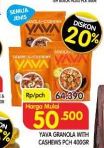 Promo Harga Yava Granola with Cashews All Variants 400 gr - Superindo