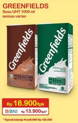 Promo Harga GREENFIELDS UHT Choco Malt, Full Cream 1000 ml - Indomaret