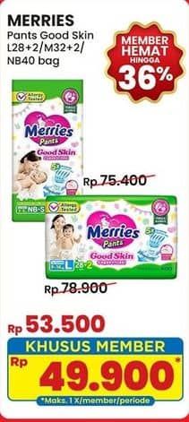 Promo Harga Merries Pants Good Skin S40 40 pcs - Indomaret