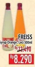 Promo Harga FREISS Syrup Squash Lychee, Orange 500 ml - Hypermart