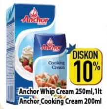 Promo Harga Anchor Whipping Cream/Anchor Cooking Cream   - Hypermart