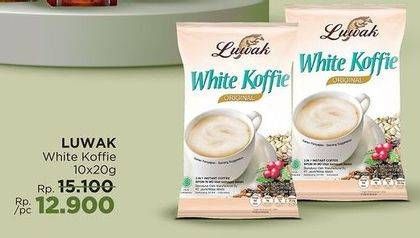 Promo Harga Luwak White Koffie per 10 sachet 20 gr - LotteMart