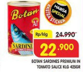 Promo Harga BOTAN Sardines Premium In Tomato Sauce 425 gr - Superindo