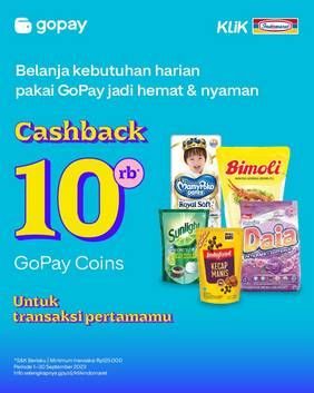 Harga Promo KLiK Indomaret: Cashback hingga 17.000 GoPay Coins