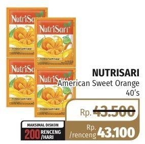 Promo Harga NUTRISARI Powder Drink American Sweet Orange per 40 sachet - Lotte Grosir