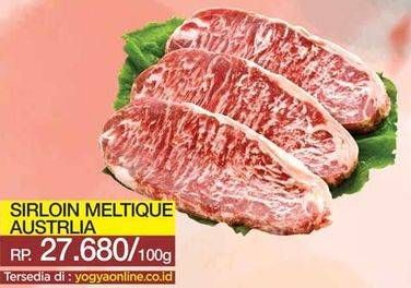 Promo Harga Sirloin Meltique Australia Slice per 100 gr - Yogya