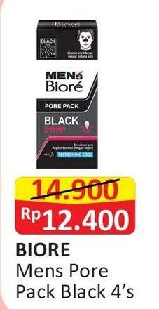 Promo Harga BIORE MENS Pore Pack Black 4 pcs - Alfamart
