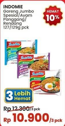 Promo Harga Indomie Mi Goreng Jumbo Spesial, Ayam Panggang, Rendang 120 gr - Indomaret